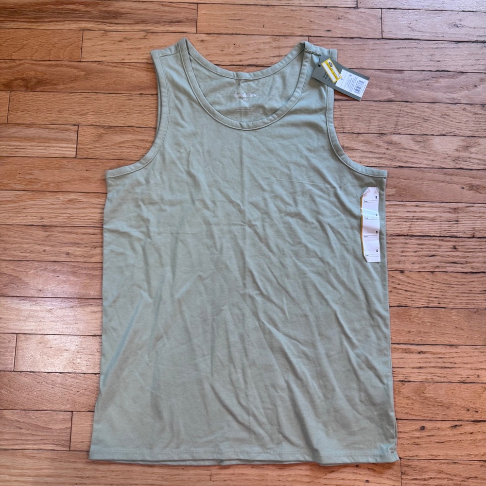 Goodfellow & Co Mens Tank Top Region Green Cotton Blend Sleeveless Shirt Small